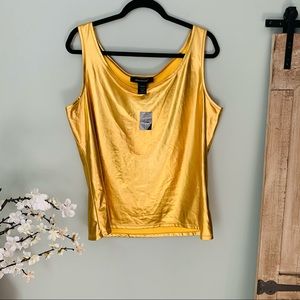 Ashley Stewart GOLD Metallic Tank NWT Size 18/20